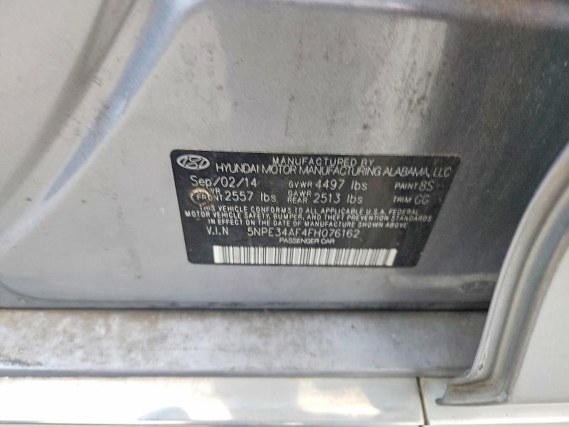 57367596 :رقم المزاد ، 5NPE34AF4FH076162 vin ، 2015 Hyundai Sonata مزاد بيع