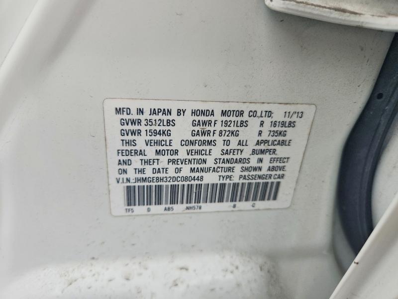 Продаж на аукціоні авто 2013 Honda Fit, vin: JHMGE8H32DC080448, номер лоту: 58217356