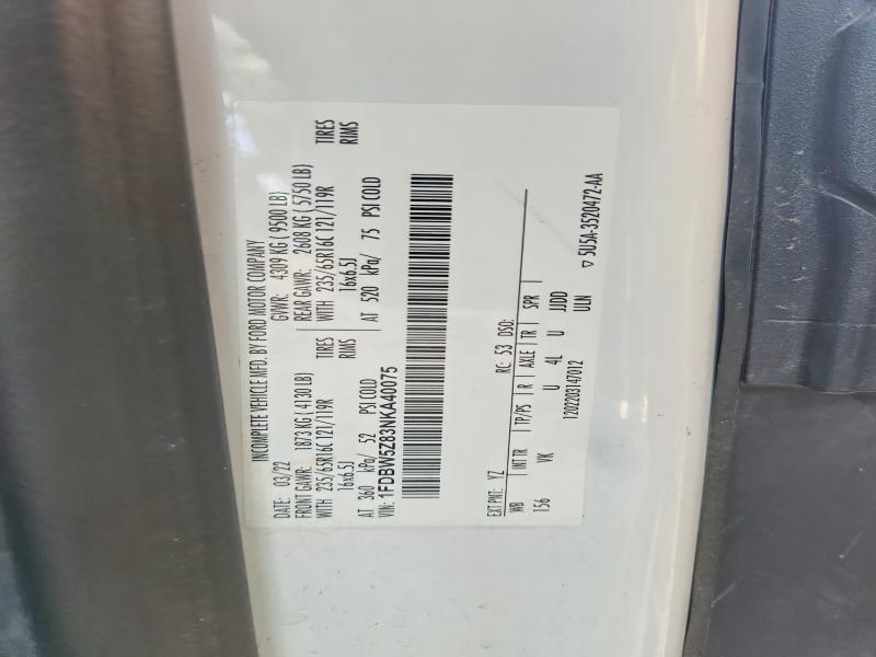 2022 Ford Transit მანქანა იყიდება აუქციონზე, vin: 1FDBW5Z83NKA40075, აუქციონის ნომერი: 55572226