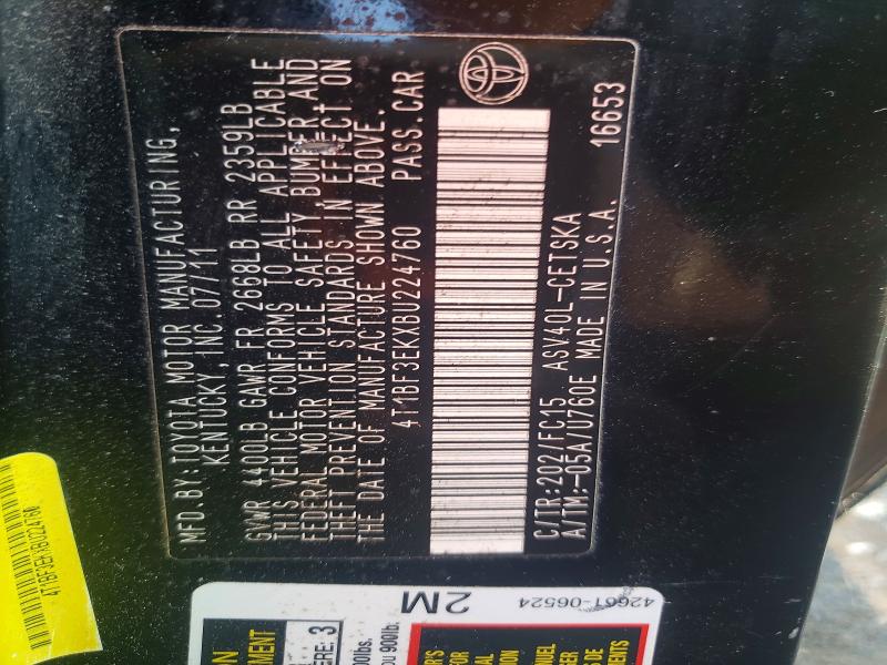 Aukcja sprzedaży 2011 Toyota Camry, vin: 4T1BF3EKXBU224760, numer aukcji: 54761026