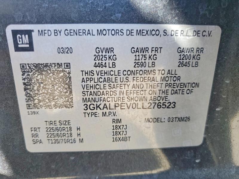 Продаж на аукціоні авто 2020 Gmc Terrain, vin: 3GKALPEV0LL276523, номер лоту: 56983646