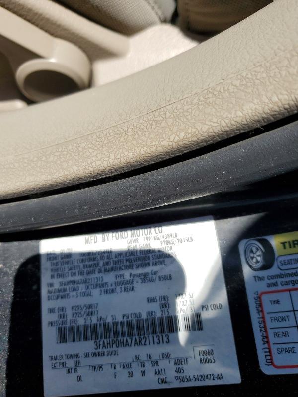 Продажа на аукционе авто 2010 Ford Fusion, vin: 3FAHP0HA7AR211313, номер лота: 54996646