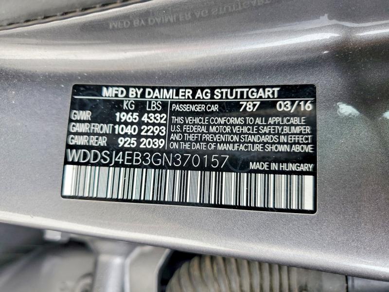 Aukcja sprzedaży 2016 Mercedes-benz Cla, vin: WDDSJ4EB3GN370157, numer aukcji: 56252726