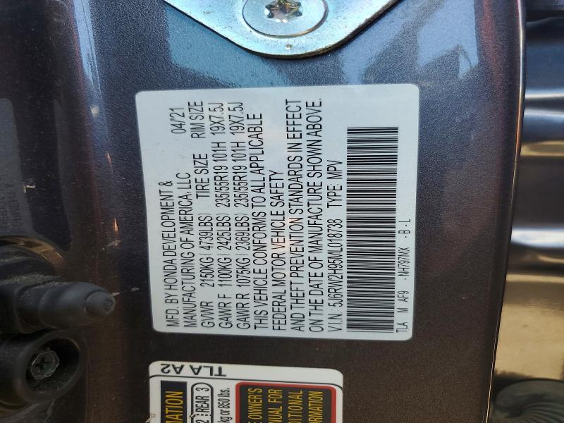 Продаж на аукціоні авто 2021 Honda Cr-v, vin: 5J6RW2H95ML018738, номер лоту: 56994166