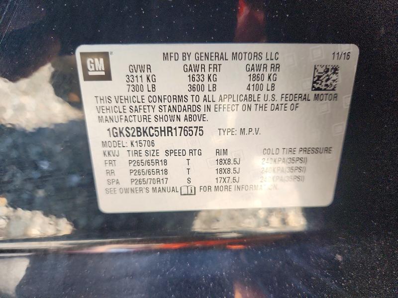Продаж на аукціоні авто 2017 Gmc Yukon, vin: 1GKS2BKC5HR176575, номер лоту: 56986786