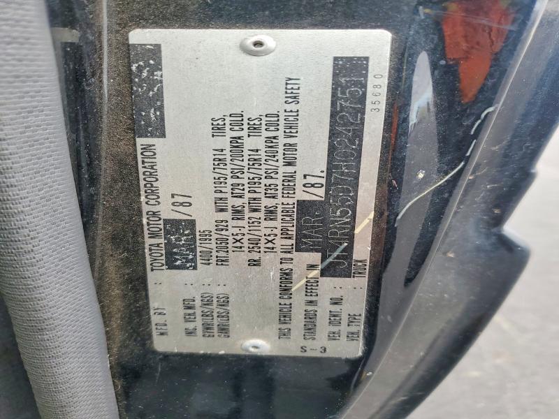 Продажа на аукционе авто 1987 Toyota Pickup, vin: JT4RN55D7H0242751, номер лота: 58427176