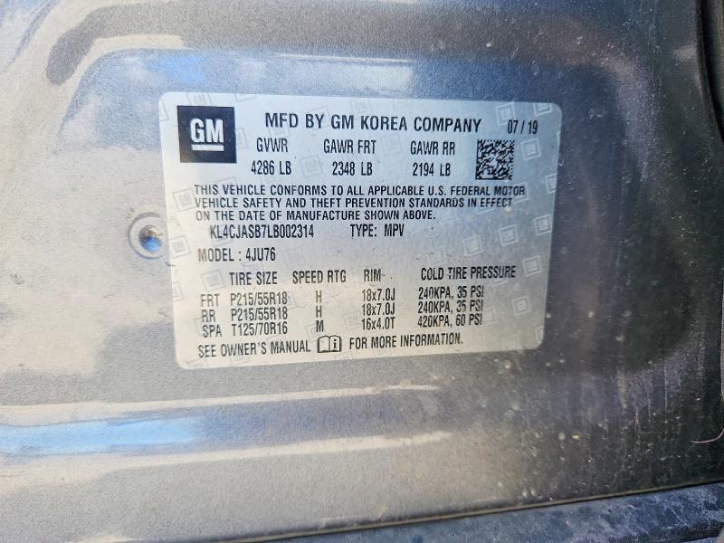 Aukcja sprzedaży 2020 Buick Encore, vin: KL4CJASB7LB002314, numer aukcji: 55756866