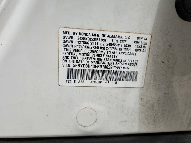 Продажа на аукционе авто 2014 Acura Mdx, vin: 5FRYD3H43EB018029, номер лота: 57883496