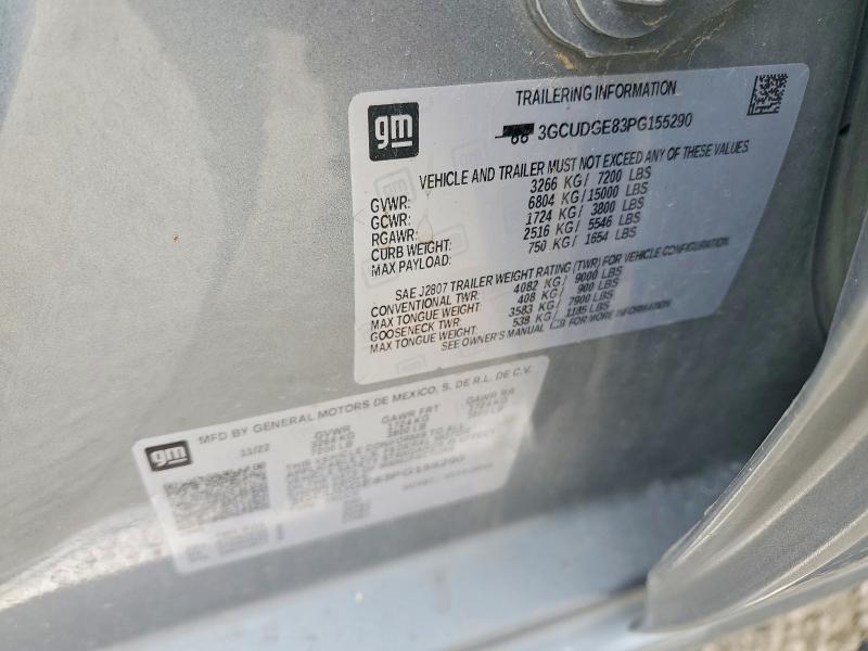 2023 Chevrolet Silverado მანქანა იყიდება აუქციონზე, vin: 3GCUDGE83PG155290, აუქციონის ნომერი: 58560056