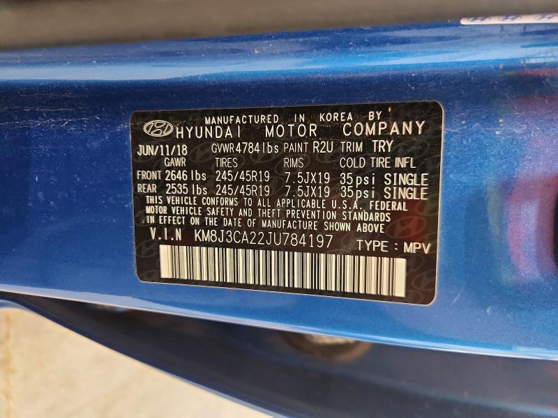 Продаж на аукціоні авто 2018 Hyundai Tucson, vin: KM8J3CA22JU784197, номер лоту: 56865426