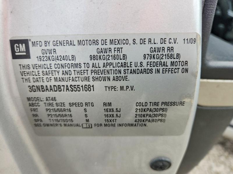 Продажа на аукционе авто 2010 Chevrolet Hhr, vin: 3GNBAADB7AS551681, номер лота: 57314596