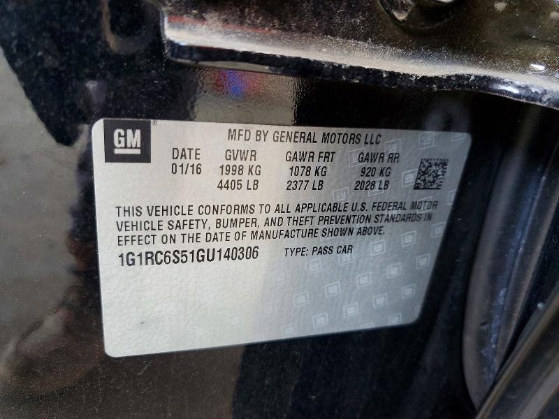 56778516 :رقم المزاد ، 1G1RC6S51GU140306 vin ، 2016 Chevrolet Volt مزاد بيع