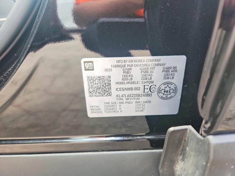 57992836 :رقم المزاد ، KL47LAE23SB240893 vin ، 2025 Buick Envista مزاد بيع