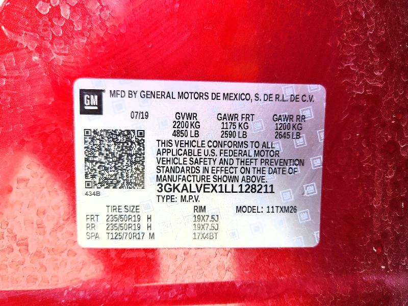 59101346 :رقم المزاد ، 3GKALVEX1LL128211 vin ، 2020 Gmc Terrain مزاد بيع