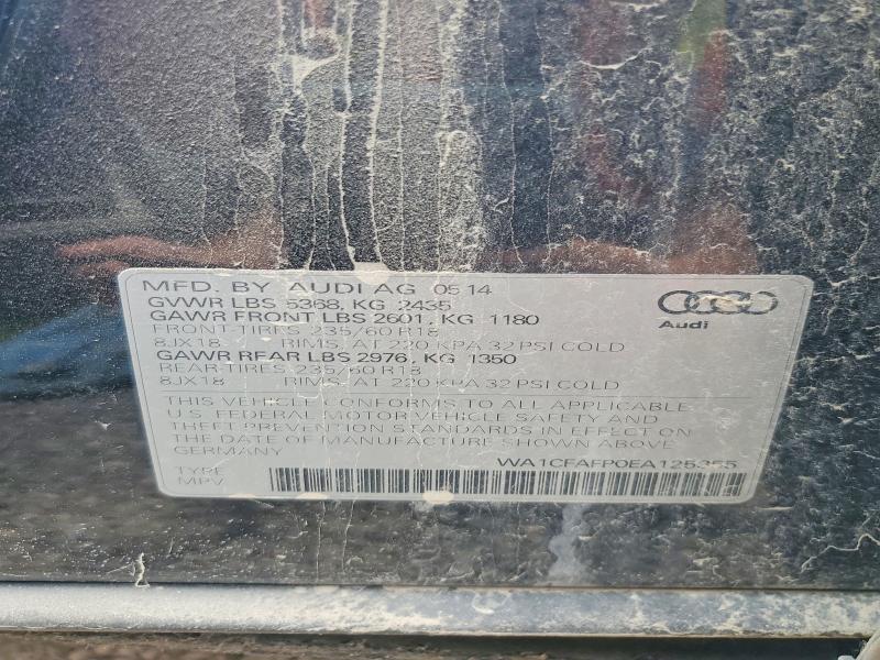 58446846 :رقم المزاد ، WA1CFAFP0EA125355 vin ، 2014 Audi Q5 مزاد بيع