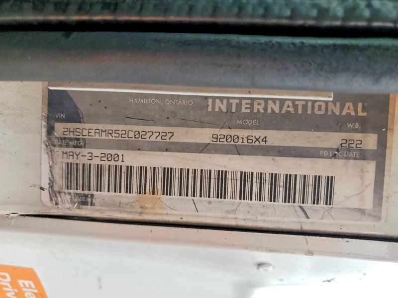 Aukcja sprzedaży 2002 International 9200i, vin: 2HSCEAMR52C027727, numer aukcji: 57369126