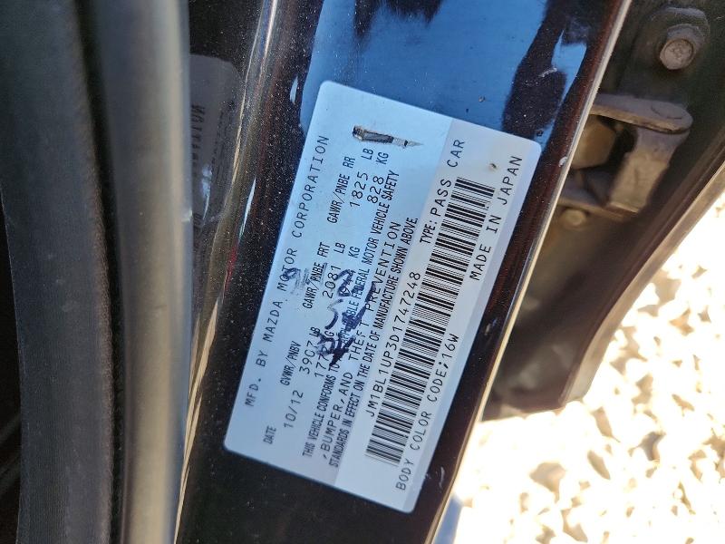 Продаж на аукціоні авто 2013 Mazda 3, vin: JM1BL1UP3D1747248, номер лоту: 56285796