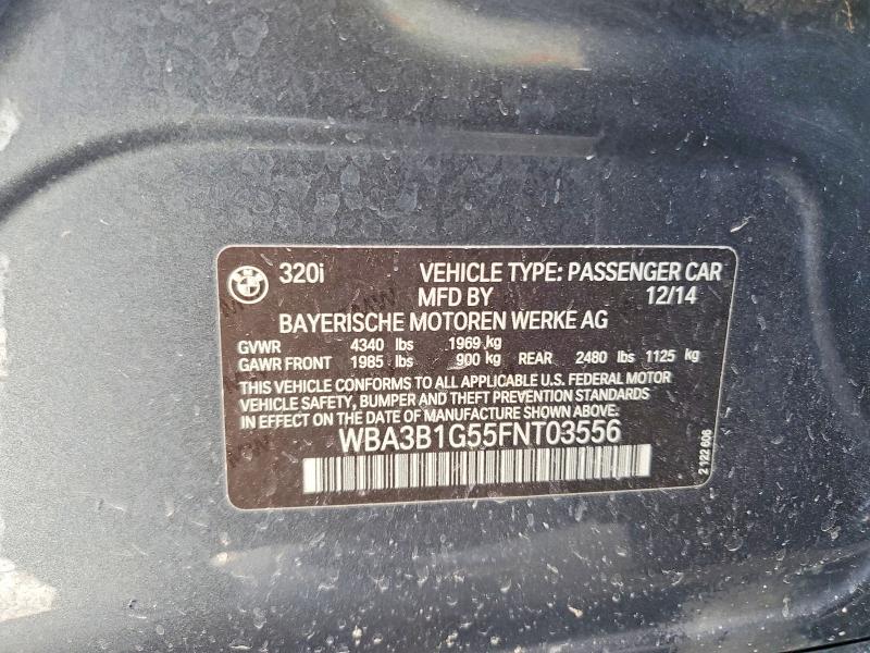 Продажа на аукционе авто 2015 Bmw 320, vin: WBA3B1G55FNT03556, номер лота: 56470846