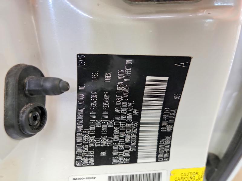 2015 Toyota Sienna მანქანა იყიდება აუქციონზე, vin: 5TDYK3DC0FS627550, აუქციონის ნომერი: 56439856