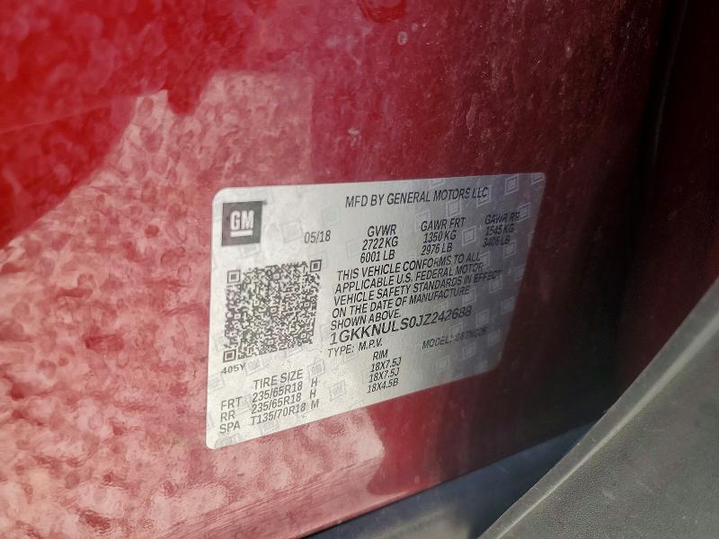 2018 Gmc Acadia მანქანა იყიდება აუქციონზე, vin: 1GKKNULS0JZ242688, აუქციონის ნომერი: 55701516
