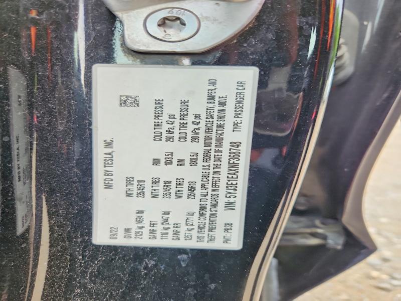 Продаж на аукціоні авто 2022 Tesla Model 3, vin: 5YJ3E1EAXNF368748, номер лоту: 57918506