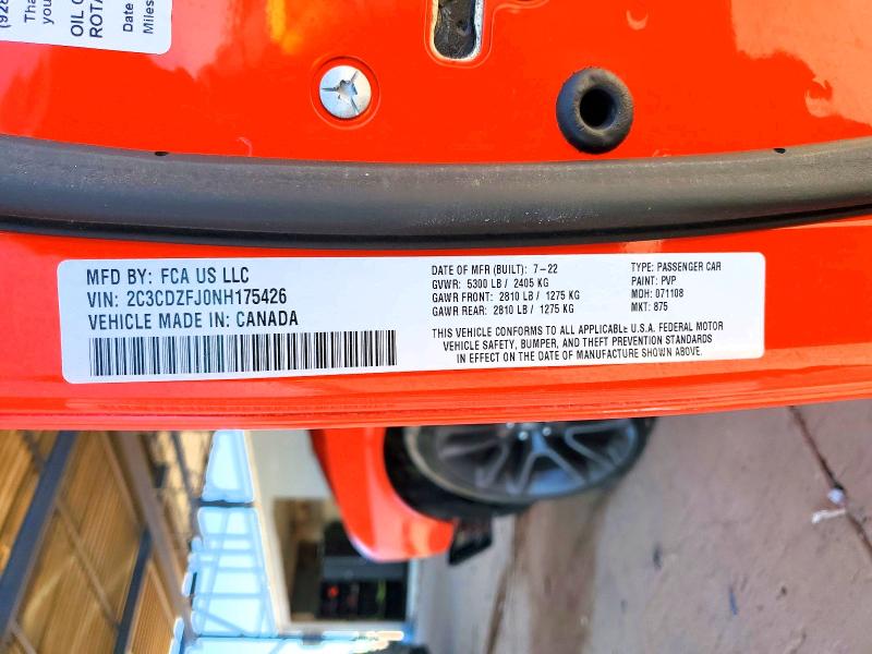Продаж на аукціоні авто 2022 Dodge Challenger, vin: 2C3CDZFJ0NH175426, номер лоту: 55950786