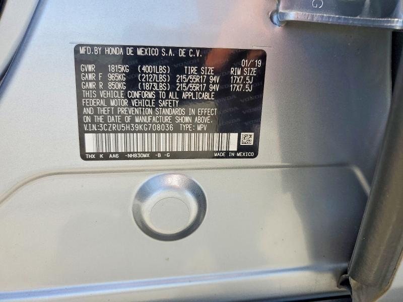 Продажа на аукционе авто 2019 Honda Hr-v, vin: 3CZRU5H39KG708036, номер лота: 56778416