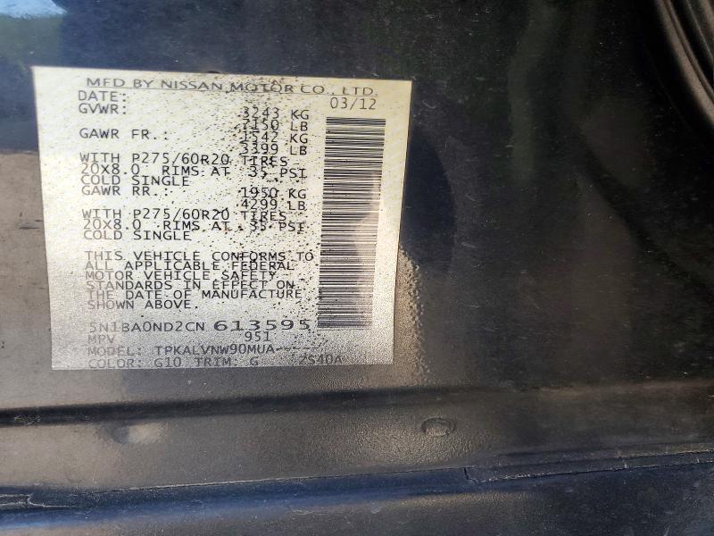 Продажа на аукционе авто 2012 Nissan Armada, vin: 5N1BA0ND2CN613595, номер лота: 55746816