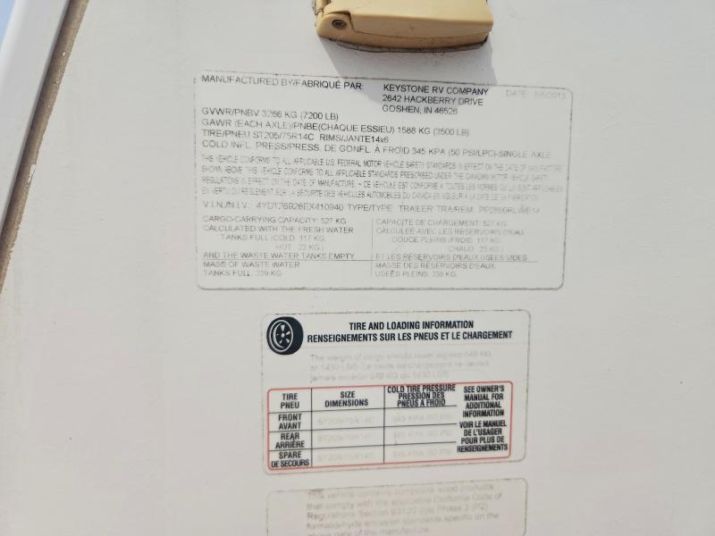 Aukcja sprzedaży 2014 Keystone Passport, vin: 4YDT28926EX410940, numer aukcji: 57945946