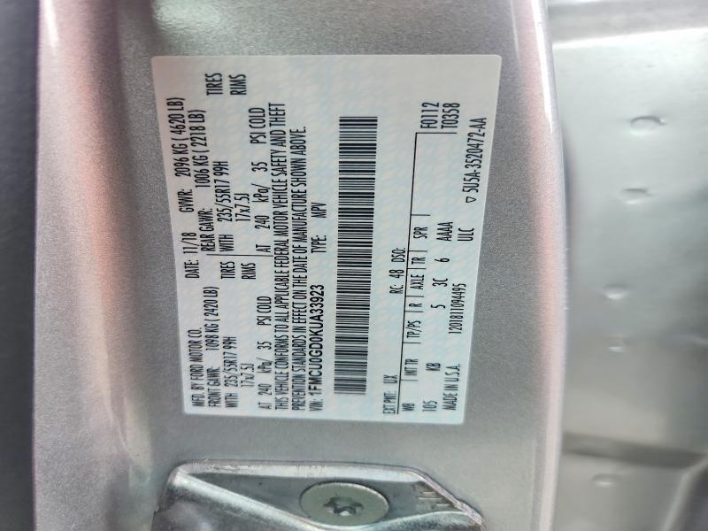 Aukcja sprzedaży 2019 Ford Escape, vin: 1FMCU0GD0KUA33923, numer aukcji: 56626226