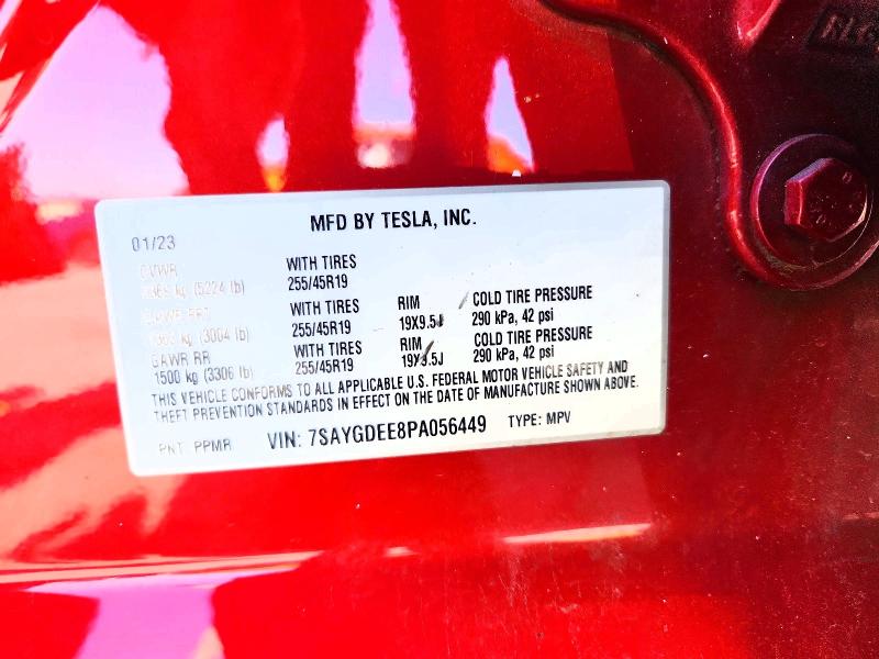 2023 Tesla Model Y მანქანა იყიდება აუქციონზე, vin: 7SAYGDEE8PA056449, აუქციონის ნომერი: 55823106