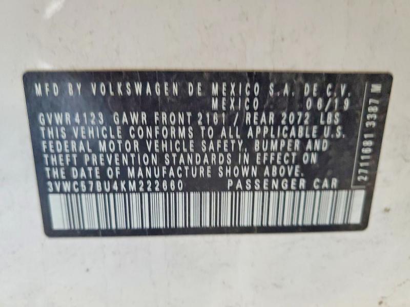 Aukcja sprzedaży 2019 Volkswagen Jetta, vin: 3VWC57BU4KM222660, numer aukcji: 58256666