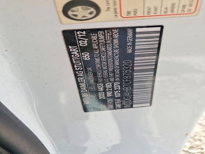 56767386 :رقم المزاد ، WDDGJ4HB7CF875320 vin ، 2012 Mercedes-benz C مزاد بيع