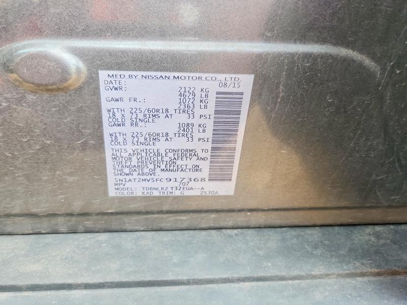 Aukcja sprzedaży 2015 Nissan Rogue, vin: 5N1AT2MV5FC917368, numer aukcji: 56814576