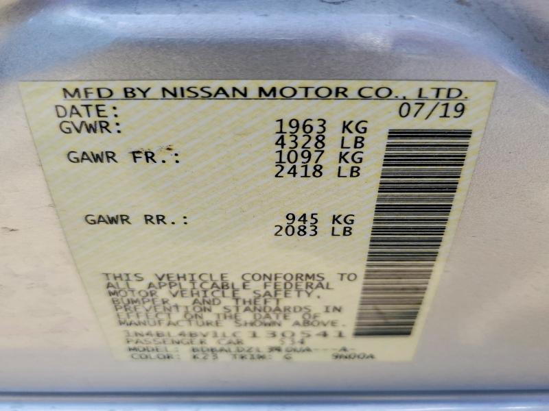 Продаж на аукціоні авто 2020 Nissan Altima, vin: 1N4BL4BV1LC130541, номер лоту: 57414596