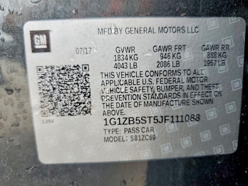 Продажа на аукционе авто 2018 Chevrolet Malibu, vin: 1G1ZB5ST5JF111088, номер лота: 56524046