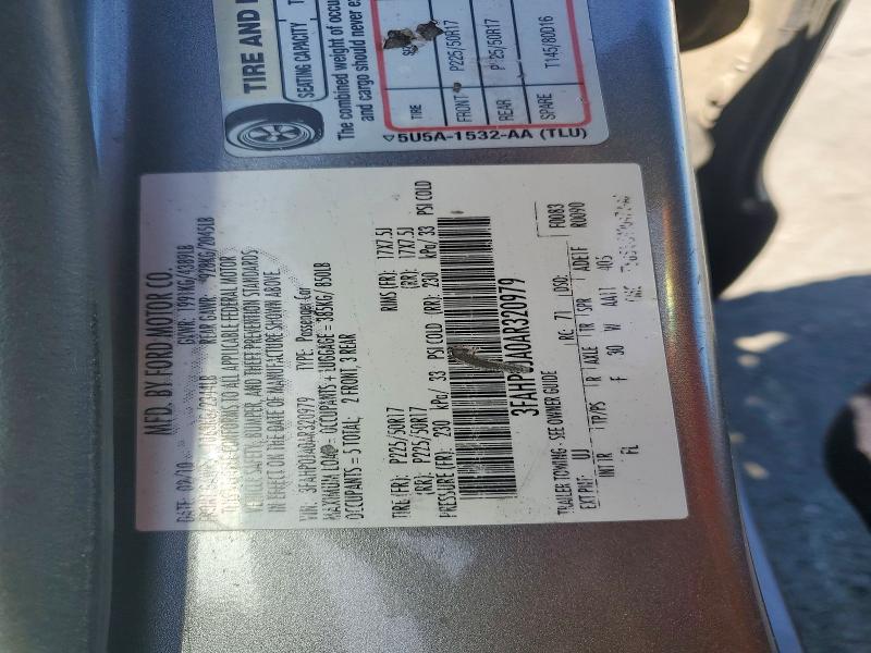Продажа на аукционе авто 2010 Ford Fusion, vin: 3FAHP0JA0AR320979, номер лота: 58024546
