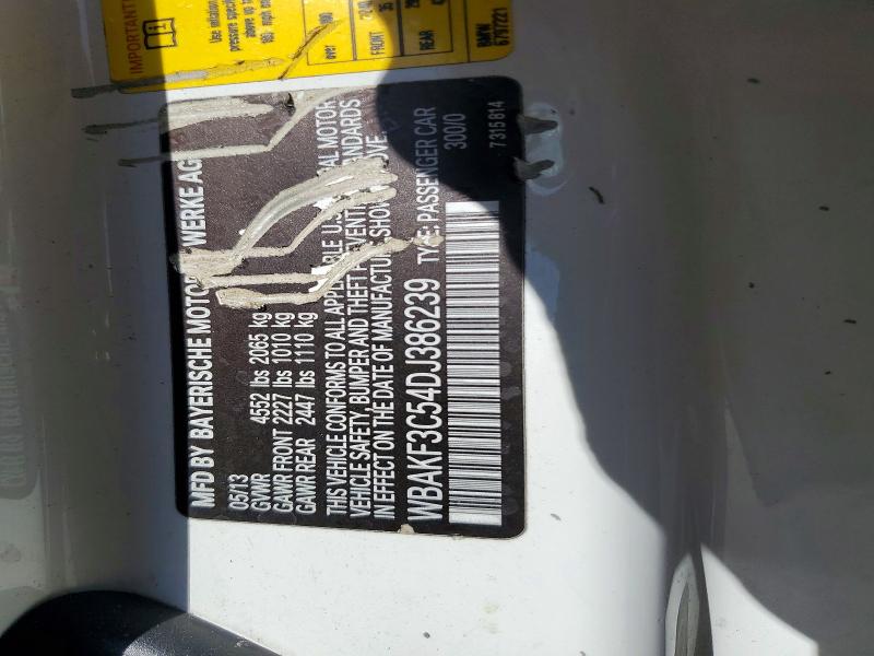 Продаж на аукціоні авто 2013 Bmw 328, vin: WBAKF3C54DJ386239, номер лоту: 56950166