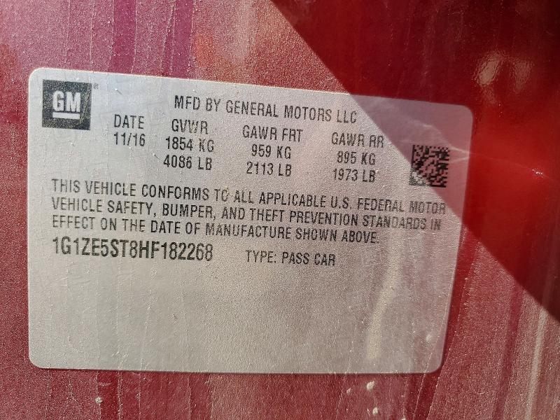Продаж на аукціоні авто 2017 Chevrolet Malibu, vin: 1G1ZE5ST8HF182268, номер лоту: 55134756