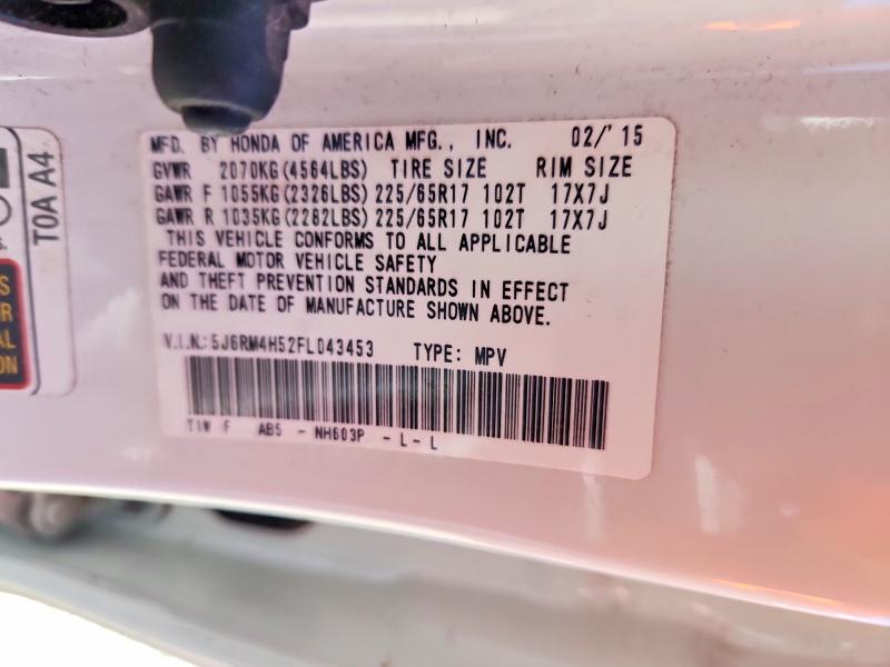 Продажа на аукционе авто 2015 Honda Cr-v, vin: 5J6RM4H52FL043453, номер лота: 54893826