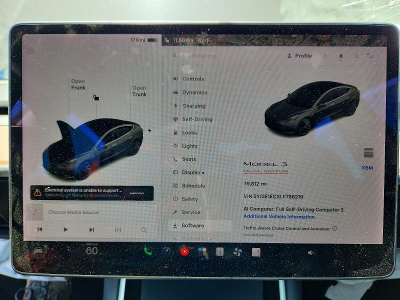 Продаж на аукціоні авто 2020 Tesla Model 3, vin: 5YJ3E1ECXLF796219, номер лоту: 58892286