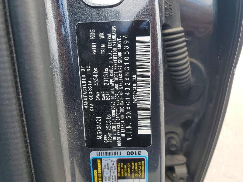 Aukcja sprzedaży 2022 Kia K5, vin: 5XXG14J2XNG105394, numer aukcji: 58110316