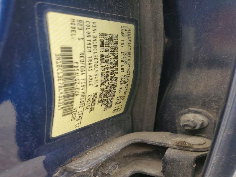 55466056 :رقم المزاد ، 3N1BC13E78L431319 vin ، 2008 Nissan Versa مزاد بيع