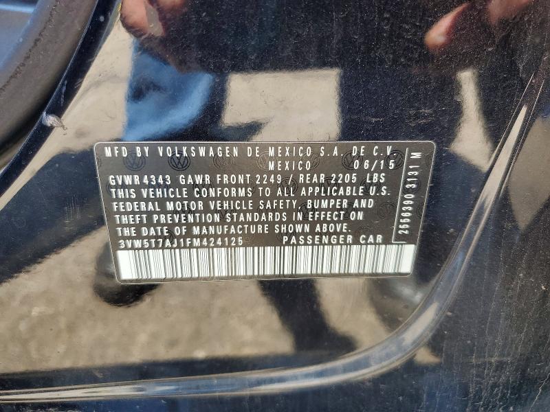 Продаж на аукціоні авто 2015 Volkswagen Jetta, vin: 3VW5T7AJ1FM424125, номер лоту: 59365856