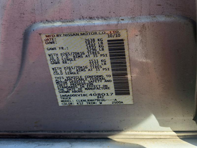 56128006 :رقم المزاد ، 1N6AD0EV1BC408017 vin ، 2011 Nissan Frontier مزاد بيع
