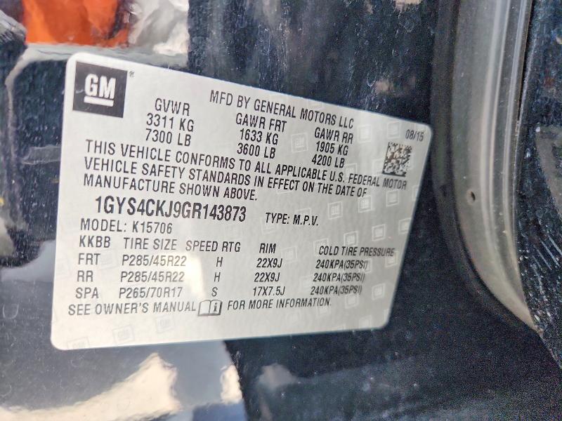 Продаж на аукціоні авто 2016 Cadillac Escalade, vin: 1GYS4CKJ9GR143873, номер лоту: 58760146