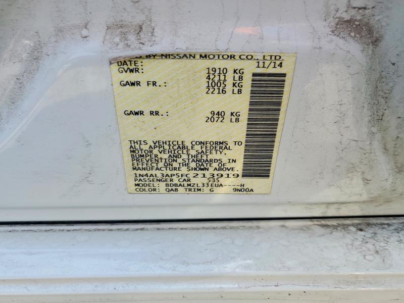 56771606 :رقم المزاد ، 1N4AL3AP5FC213919 vin ، 2015 Nissan Altima مزاد بيع
