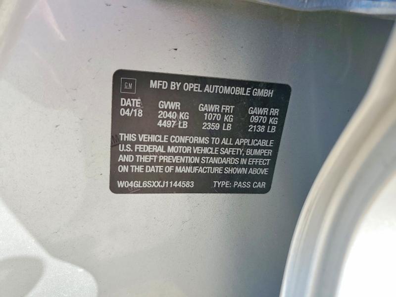 Продажа на аукционе авто 2018 Buick Regal, vin: W04GL6SXXJ1144583, номер лота: 56549806