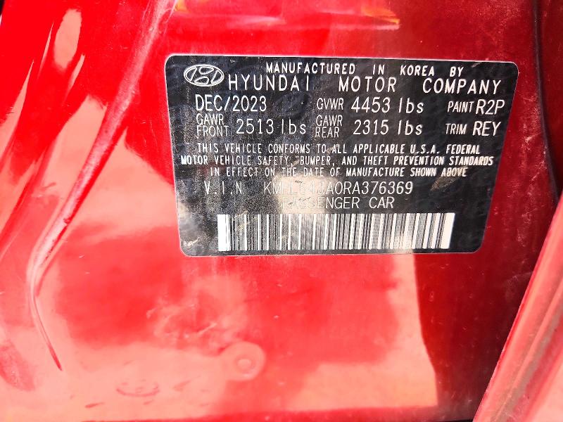 Продажа на аукционе авто 2024 Hyundai Sonata, vin: KMHL64JA0RA376369, номер лота: 56771816