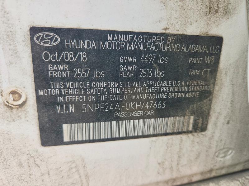 Aukcja sprzedaży 2019 Hyundai Sonata, vin: 5NPE24AF0KH747663, numer aukcji: 55926606